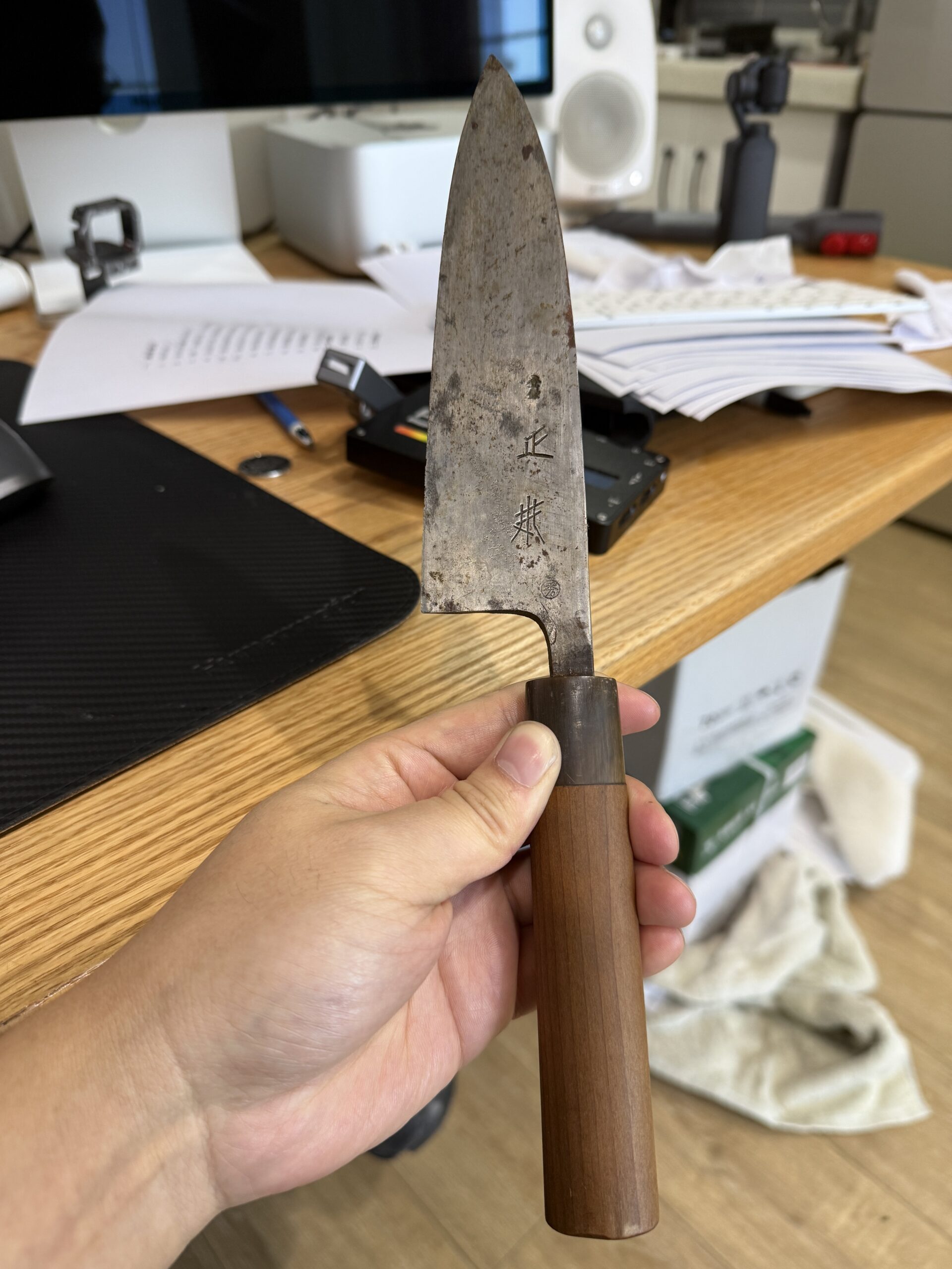 正本出刃鱼头刀 圈秀标 刀柄秀正标 登录正本