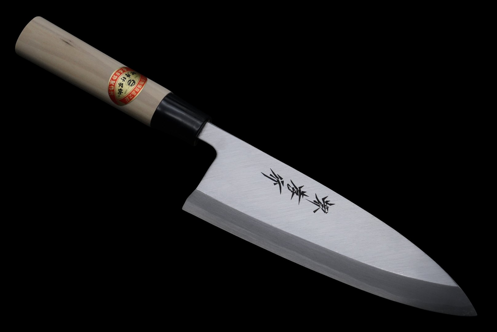 堺孝行 霞研 白三鋼(會銹) 出刃 18cm 朴木圓柄